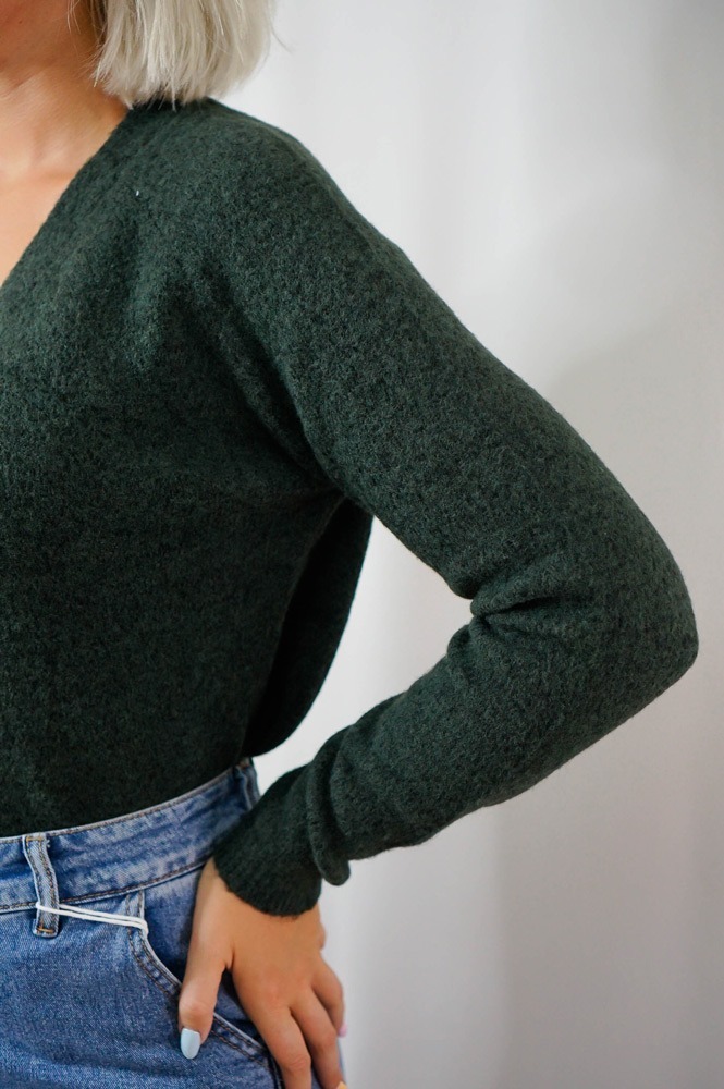 Gilet vert sapin Josianne S M M L YSADENA E SHOP BOUGIES ARTISANALES