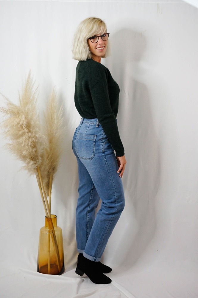 Jean taille haute 4 boutons online