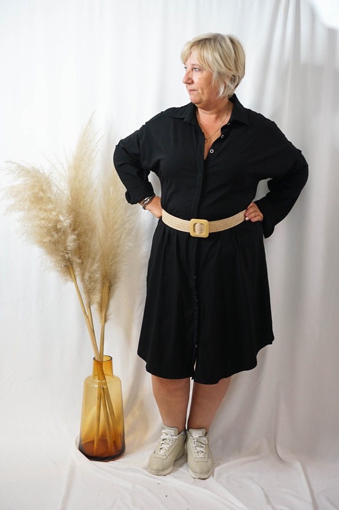Robe Chemise Grande Taille Noire XL 2XL 3XL 4XL YSADENA E