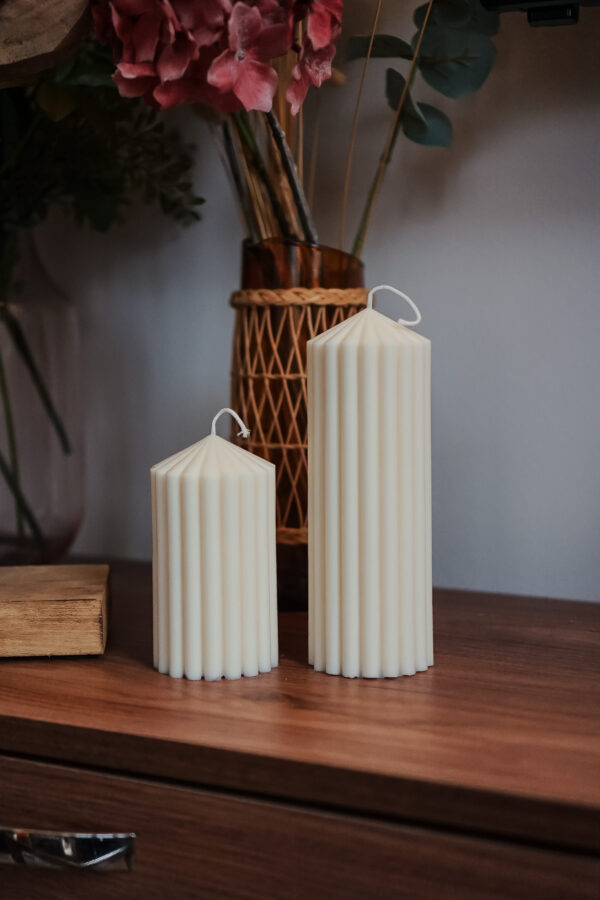 Bougie sculpturale Cylindre – 2 tailles