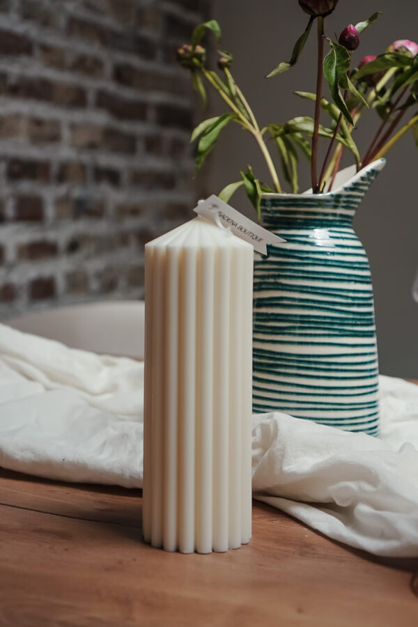bougie cylindrique blanche crème ysadena fabrication belge