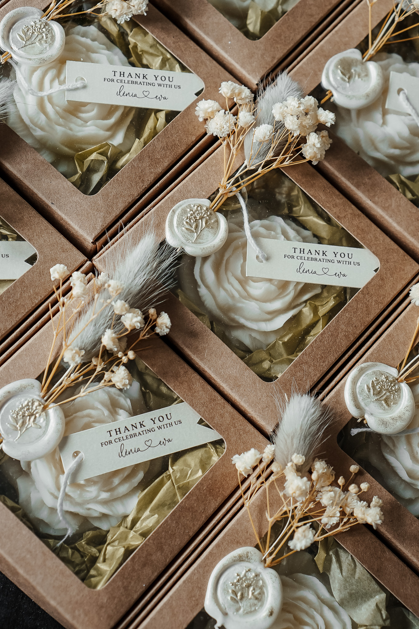 Bougies personnalisées pour mariage et cadeaux invités Ysadena Belgique