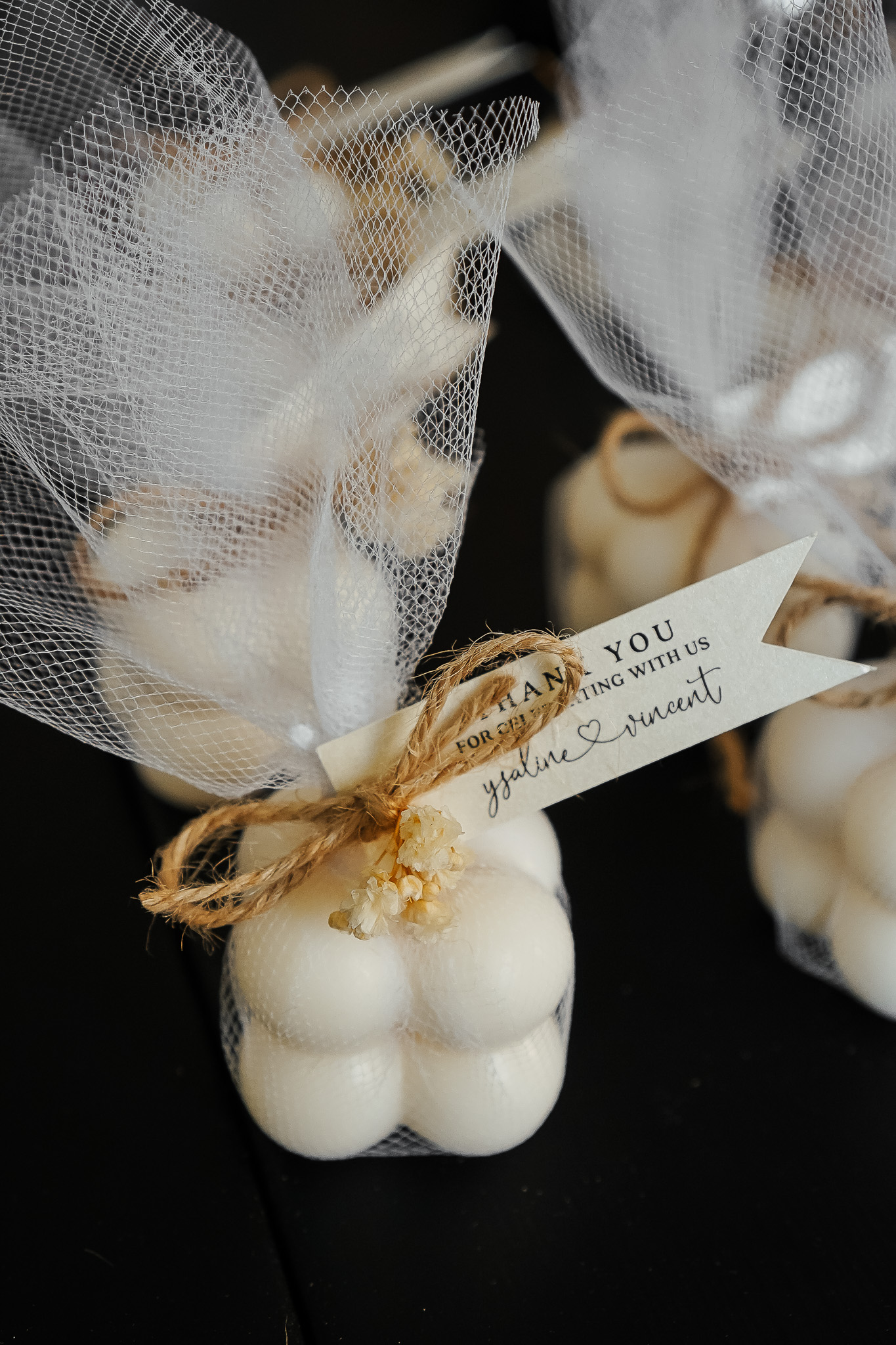 Bougie Bubble personnalisée cadeau invité mariage