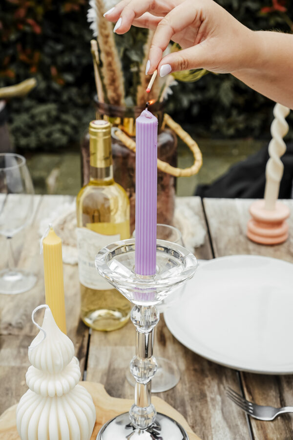 Chandelle sculpturale Lignée – 18 cm