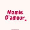 Étiquette “Mamie d’amour” rose pour bougie personnalisée Ysadena