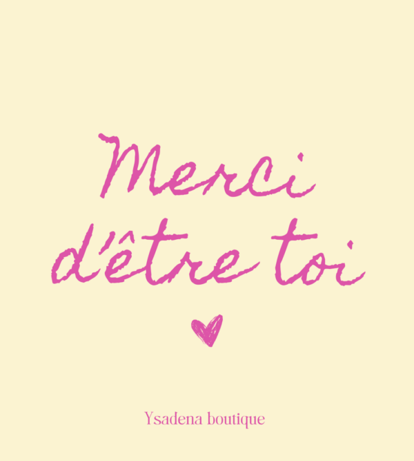 Étiquette “Merci d’être toi” rose pour bougie cadeau
