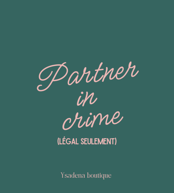 Etiquette Partner in crime pour bougie personnalisee Ysadena