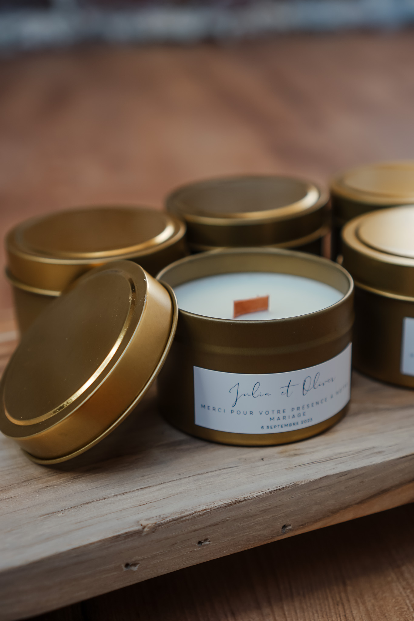 Bougies personnalisées pour événement Ysadena