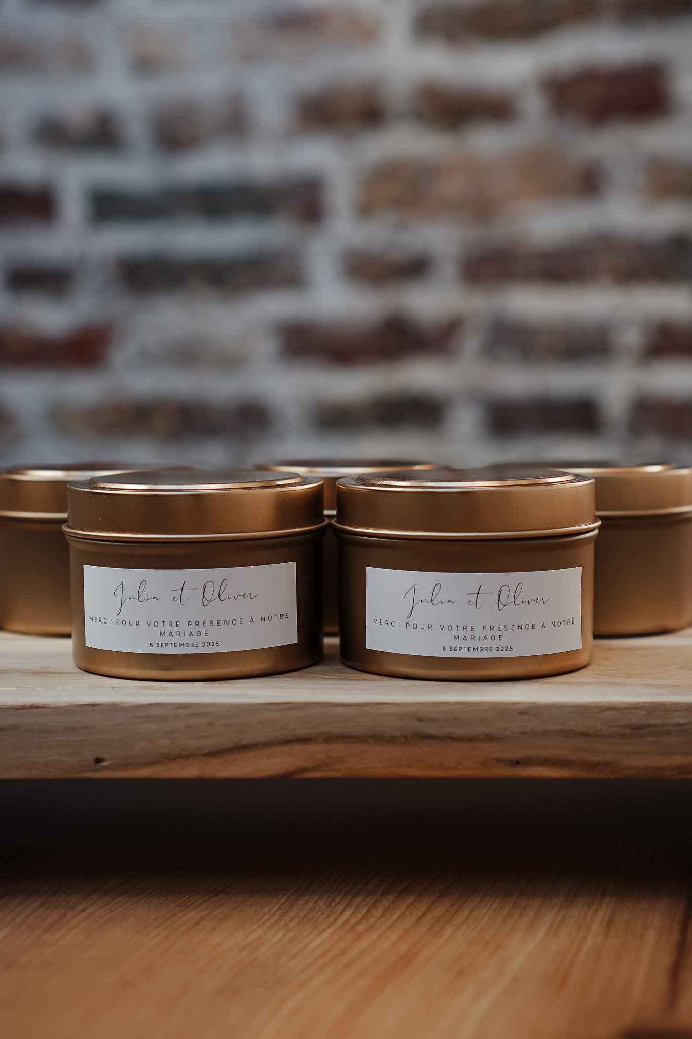 Petit pot bougie parfumée personnalisée mariage