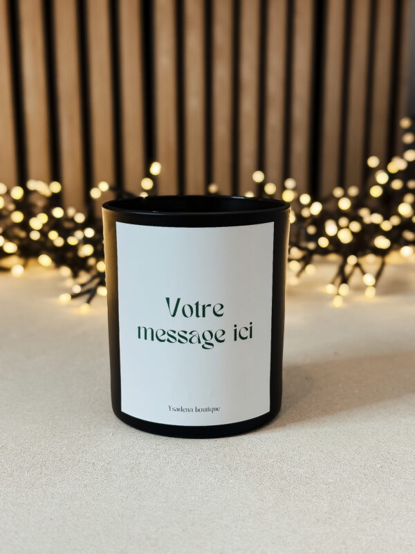 Bougie personnalisée Ysadena Pot noir mat parfumé Bougie personnalisée parfumée - Pot noir